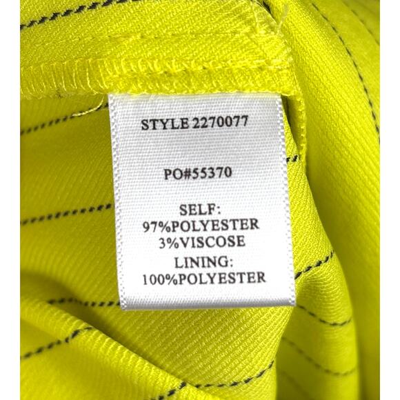 Current Air LA Women’s M Lime Green Pinstripe Wide Leg Low Rise Pants NEW - Picture 5 of 6